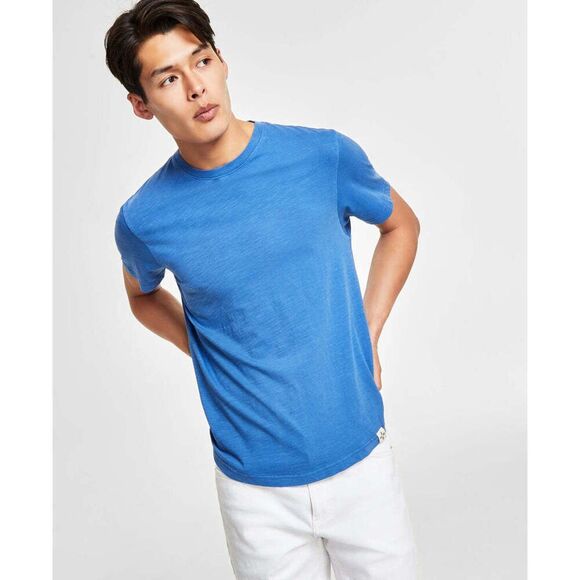Sun + Stone 100168280MN T-Shirt Men Blue Sun Kissed Regular-Fit Curved Hem KLSS4 - Picture 9 of 9